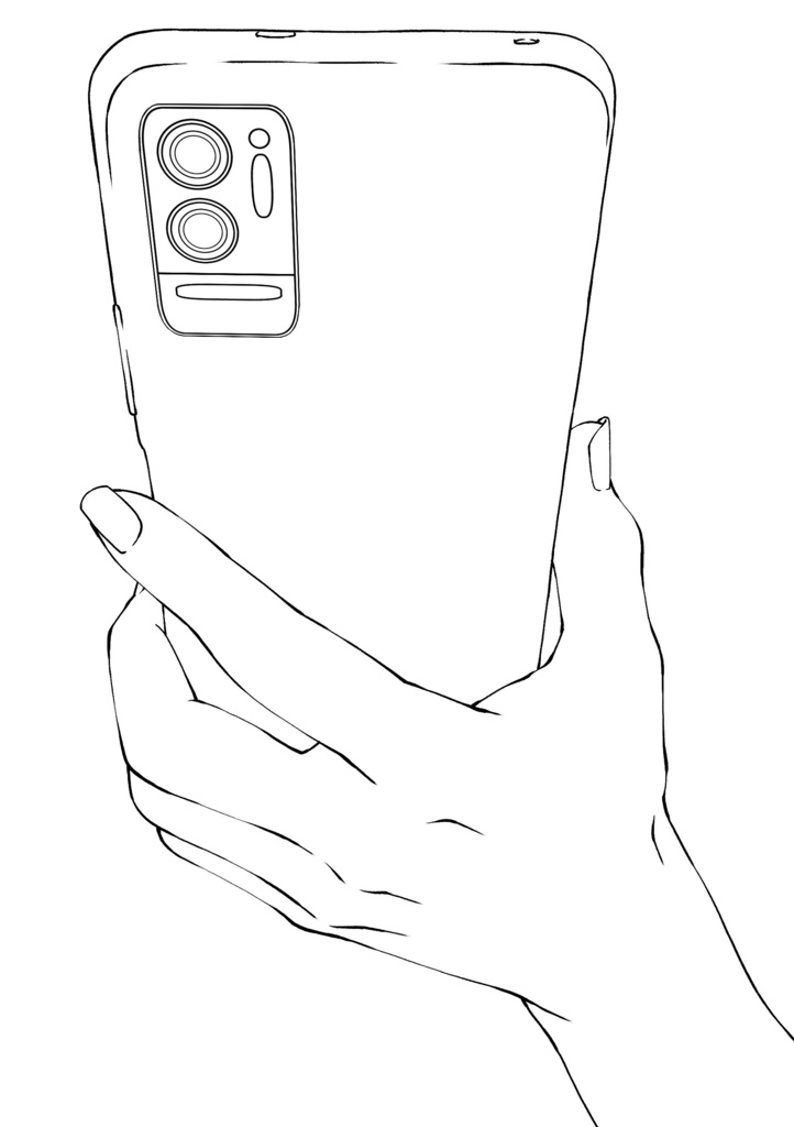 スマホを持つ手ポーズ集:片手操作・通話・自撮り・日常の仕草に【漫画・イラスト用】背景透過PNG&ClipStudio用データ【無料サンプル有】:41