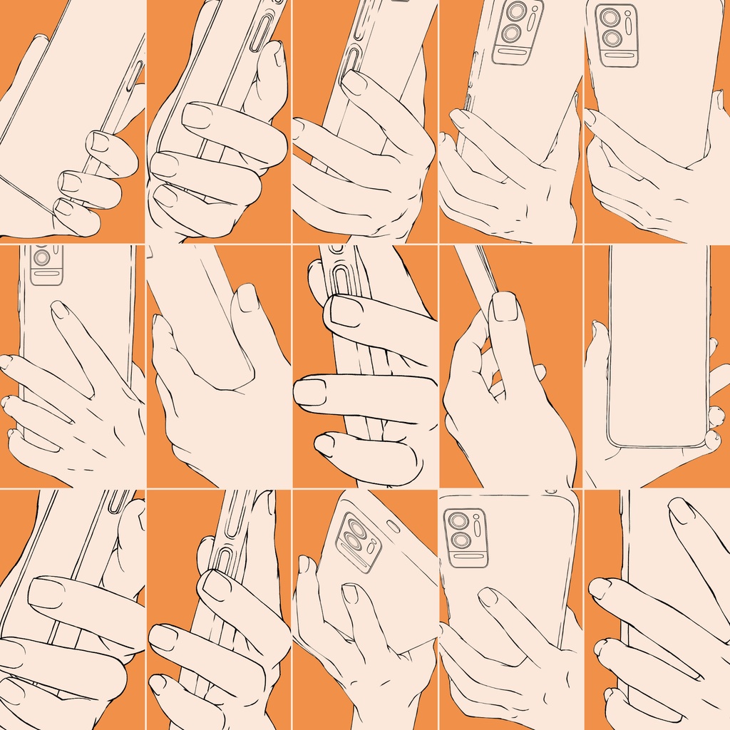 41.様々なアングルからのスマホを持つ手【イラスト・漫画用素材】無料サンプルあります