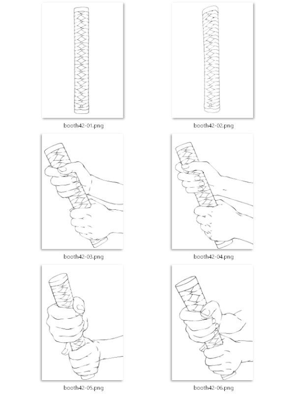 42.様々なアングルからの刀を握る手【イラスト・漫画用素材】無料サンプルあります