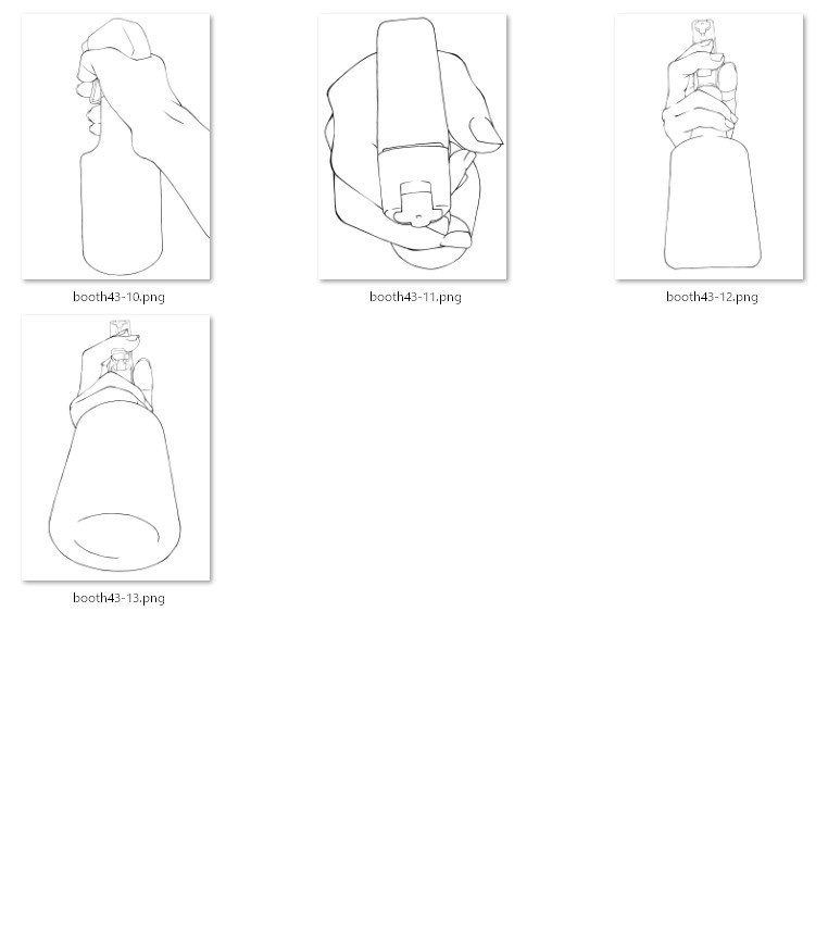 43.様々なアングルからのスプレーを持つ手【イラスト・漫画用素材】無料サンプルあります