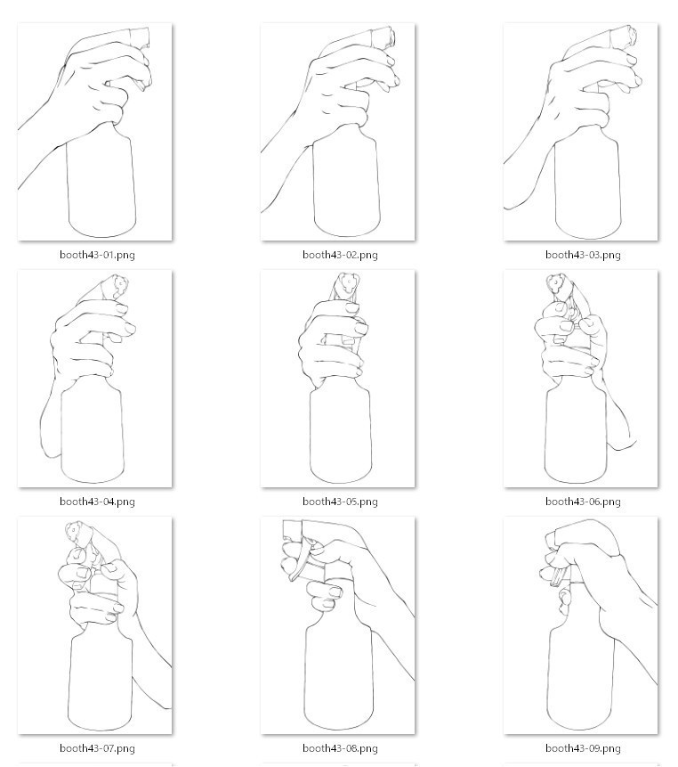 43.様々なアングルからのスプレーを持つ手【イラスト・漫画用素材】無料サンプルあります