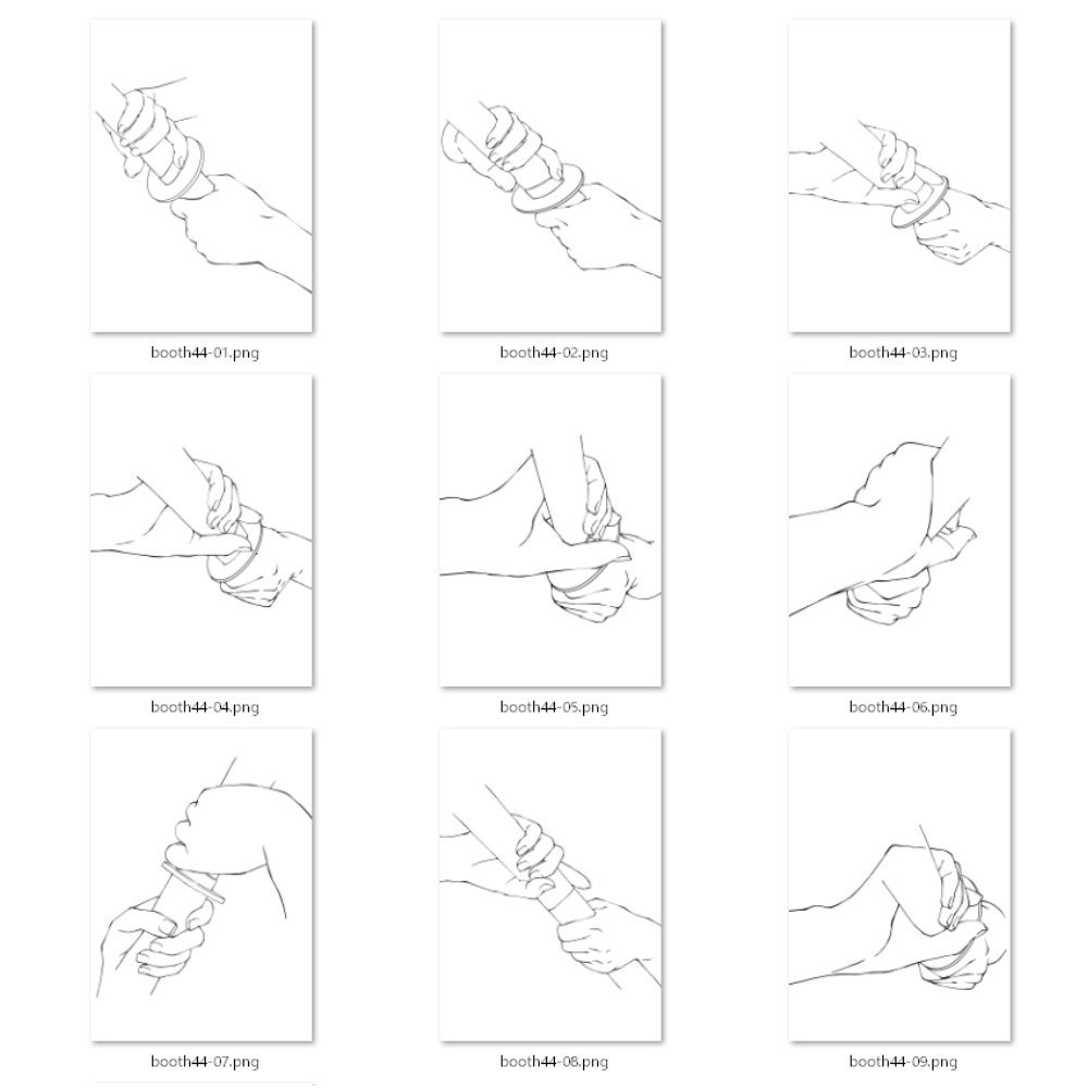 44.様々なアングルからの刀を抜く手・刀を握る手【イラスト・漫画用素材】無料サンプルあります