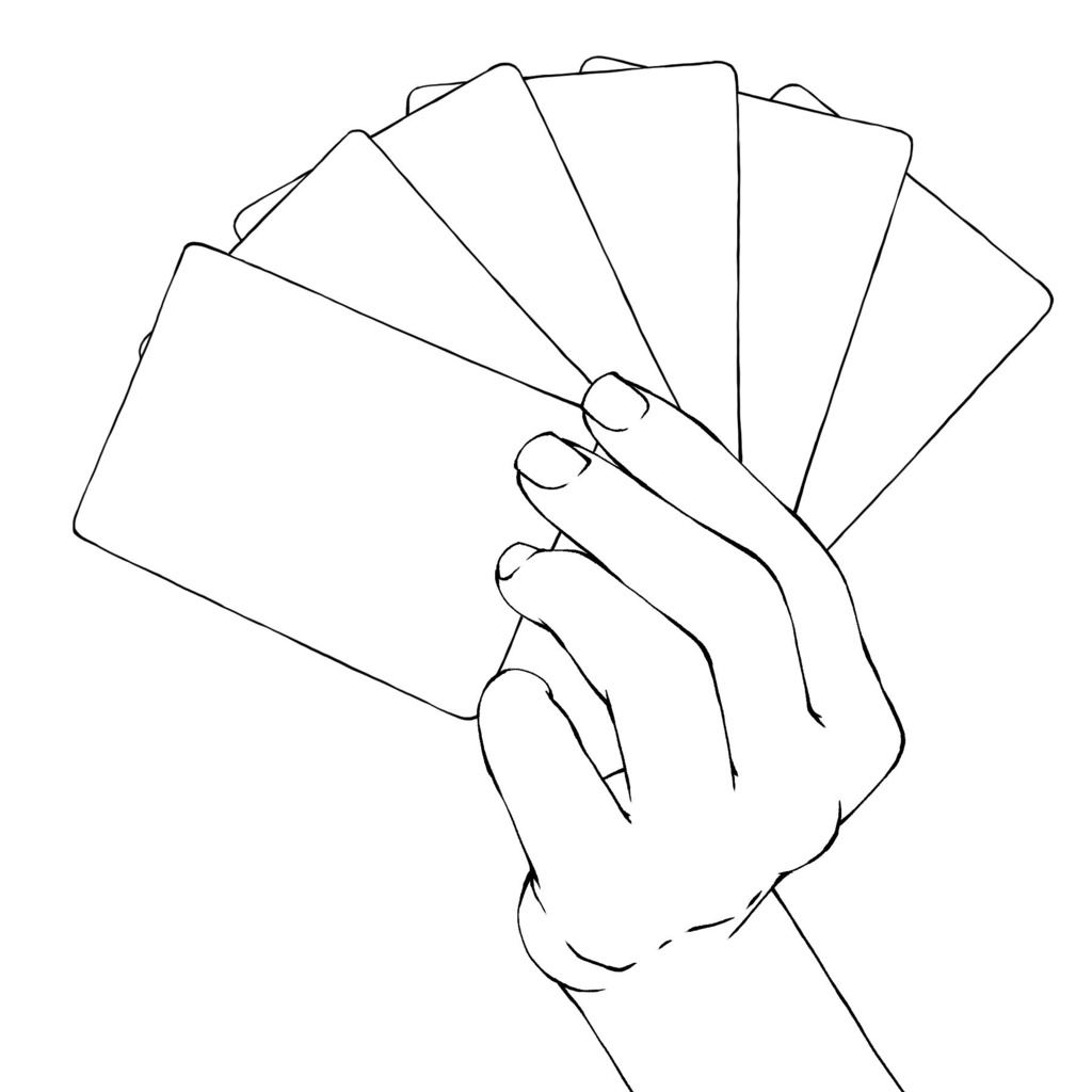 カードを持つ手ポーズ集:TCG・対戦・ドローのシーンに【漫画・イラスト用】背景透過PNG&ClipStudio用データ【無料サンプル有】:45