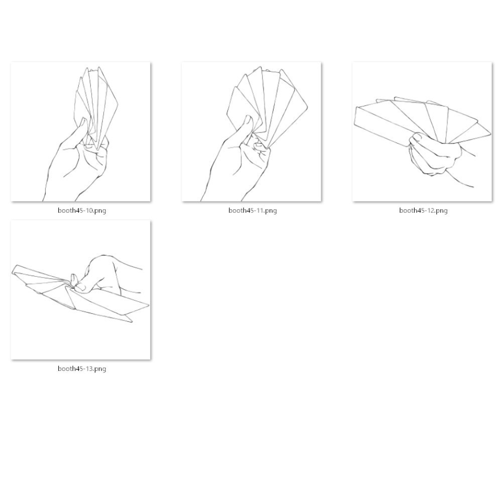 45.様々なアングルからのカードを片手で持つ手【イラスト・漫画用素材】無料サンプルあります