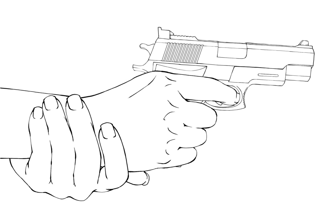 銃と手のポーズ集:本格的な構え・タクティカルな射撃シーンに【漫画・イラスト用】背景透過PNG&ClipStudio用データ【無料サンプル有】:50