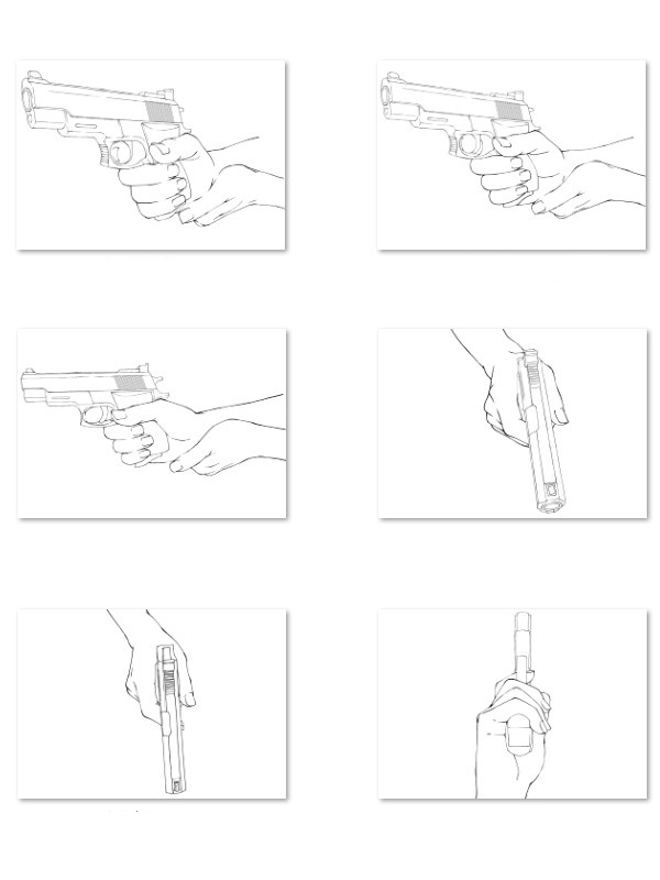 銃と手のポーズ集:本格的な構え・タクティカルな射撃シーンに【漫画・イラスト用】背景透過PNG&ClipStudio用データ【無料サンプル有】:50