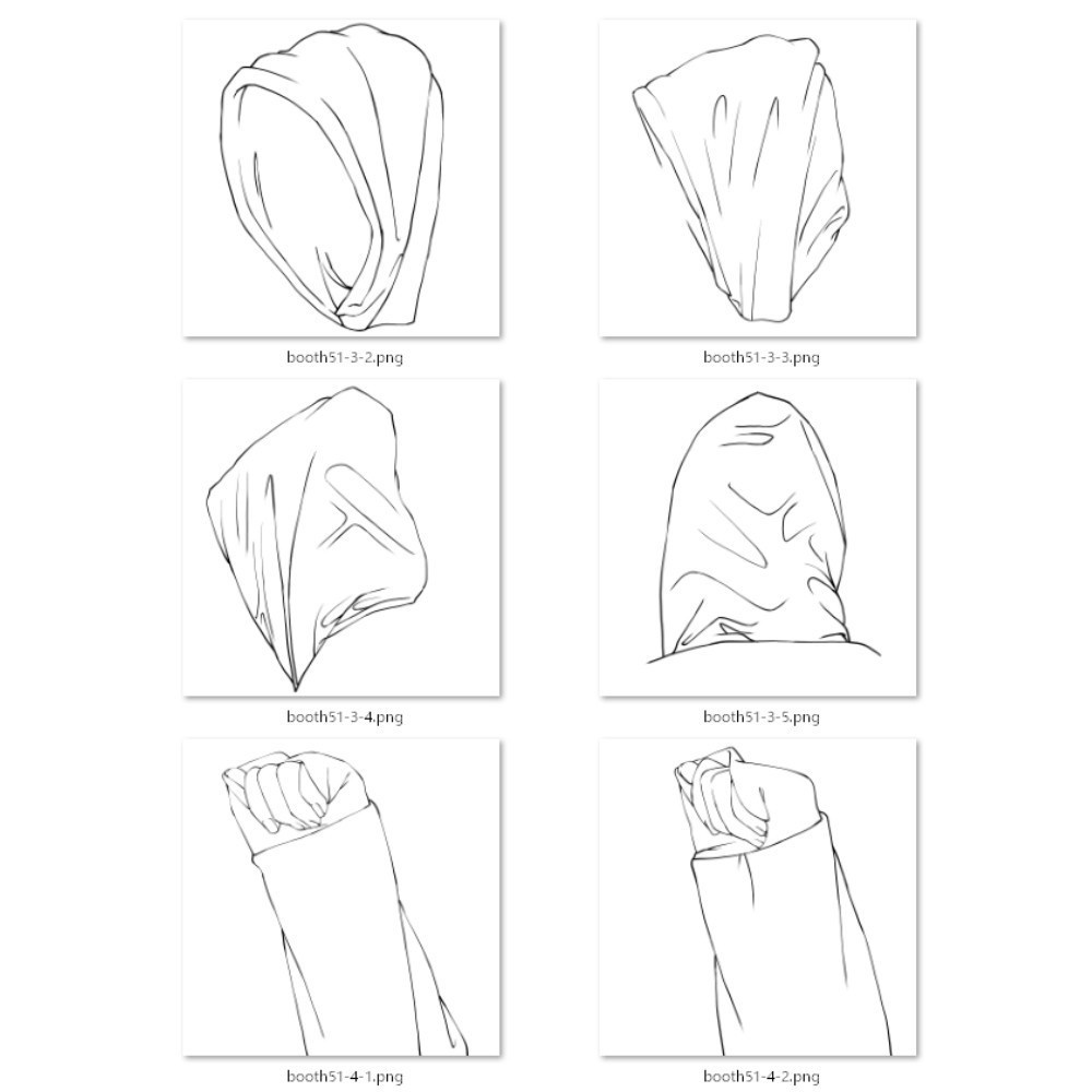 51.様々なアングルからのパーカー・フード【イラスト・漫画用素材】無料サンプルございます