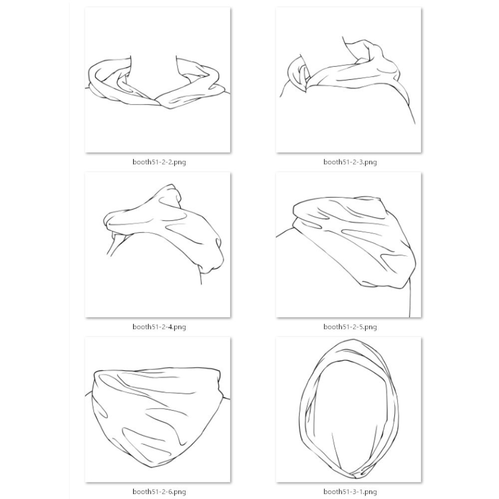 51.様々なアングルからのパーカー・フード【イラスト・漫画用素材】無料サンプルございます