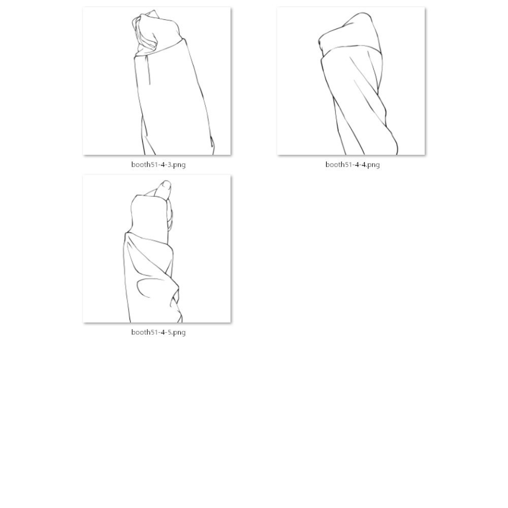 51.様々なアングルからのパーカー・フード【イラスト・漫画用素材】無料サンプルございます