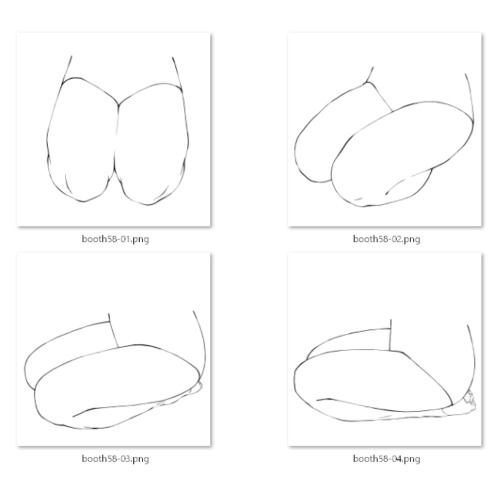 58.様々なアングルからの正座・体育座りをする足【イラスト・漫画用素材】無料サンプルございます
