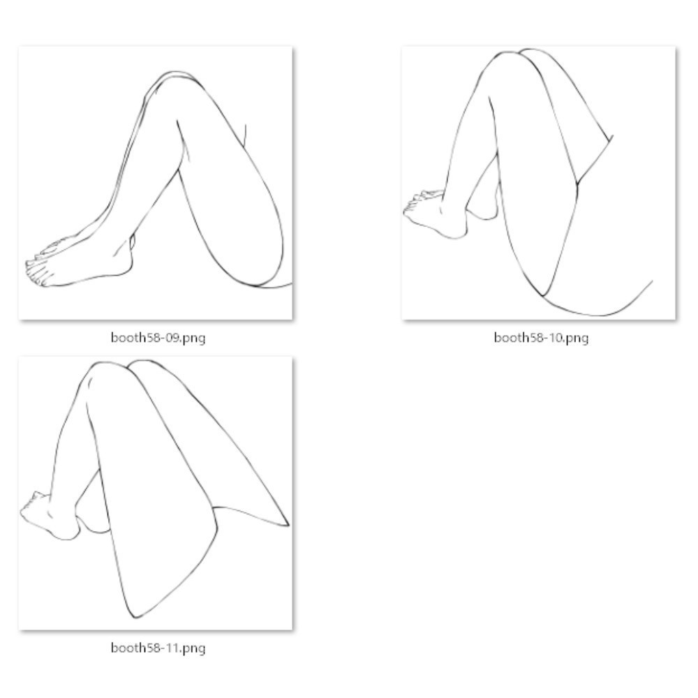 58.様々なアングルからの正座・体育座りをする足【イラスト・漫画用素材】無料サンプルございます