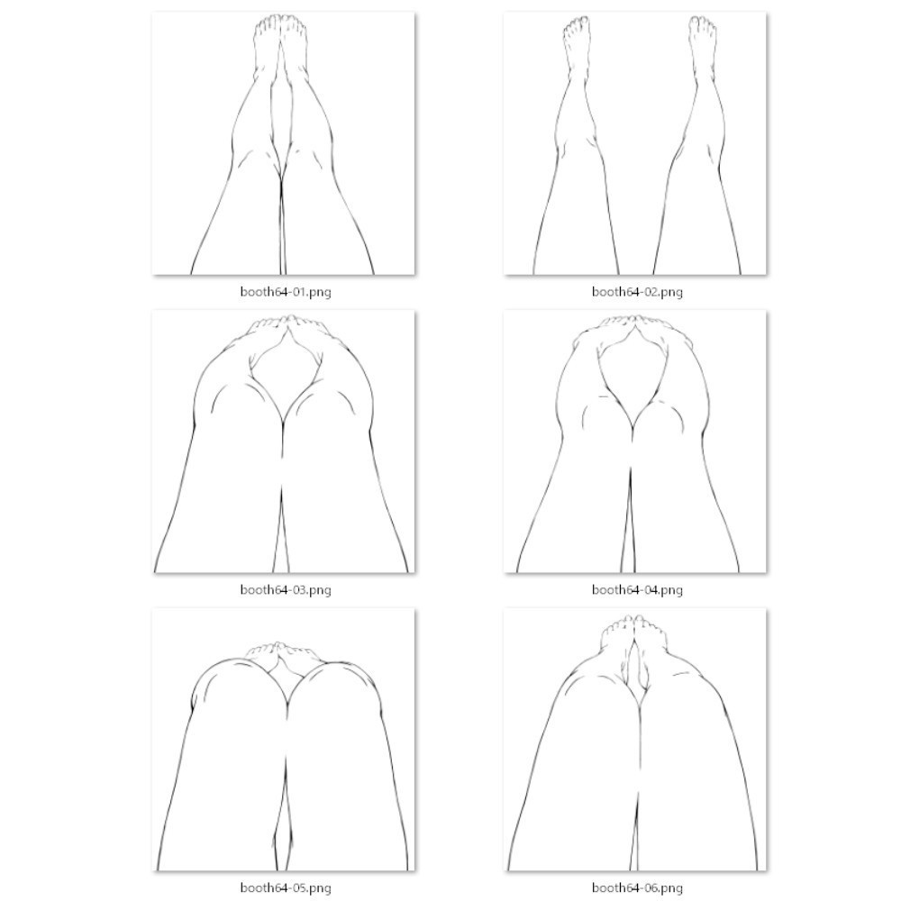 64.様々なパターンの床に座ったときの自分視点からの足【イラスト・漫画用素材】無料サンプルございます