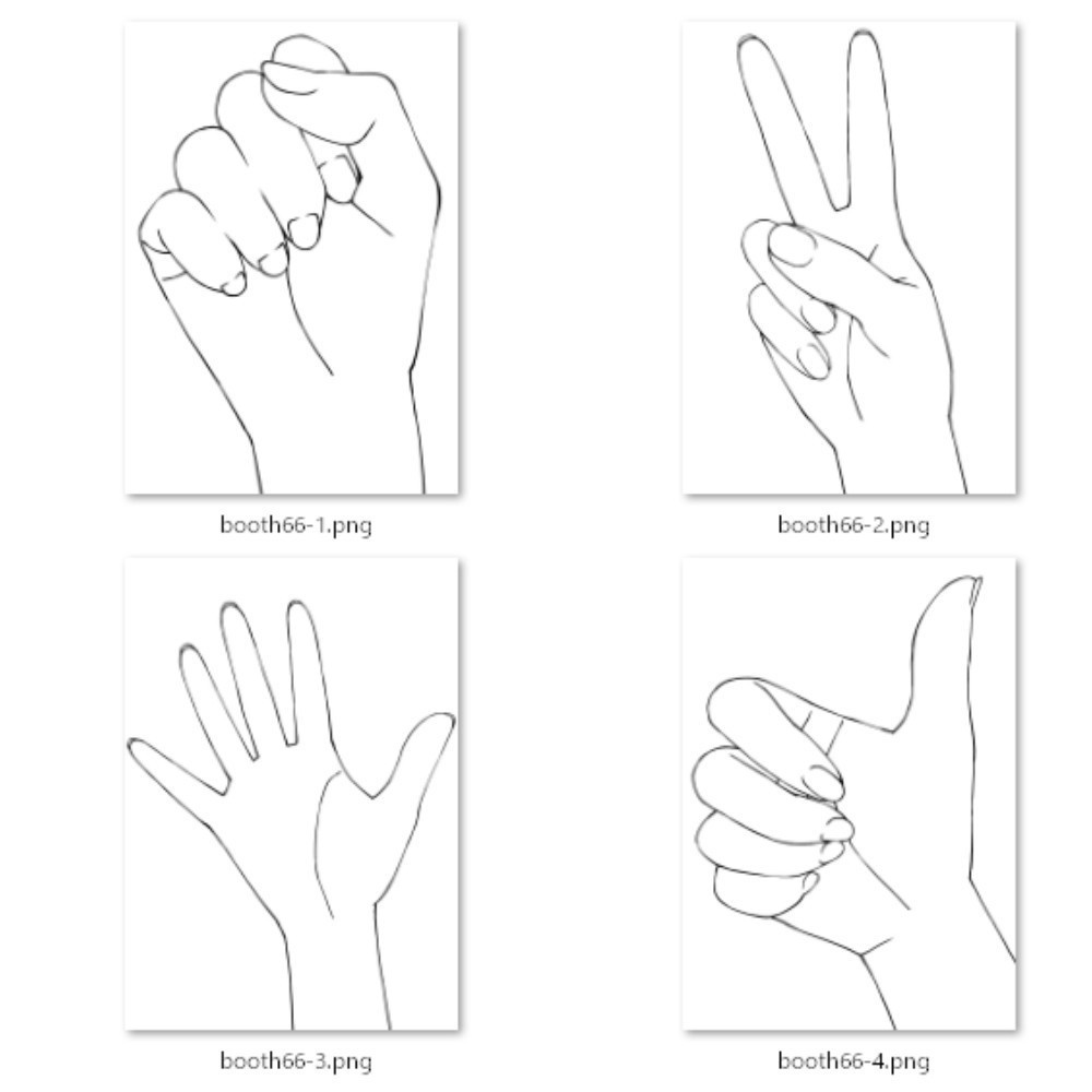 66.【無料フリー素材】様々なパターンの華奢な手【イラスト・漫画用素材】