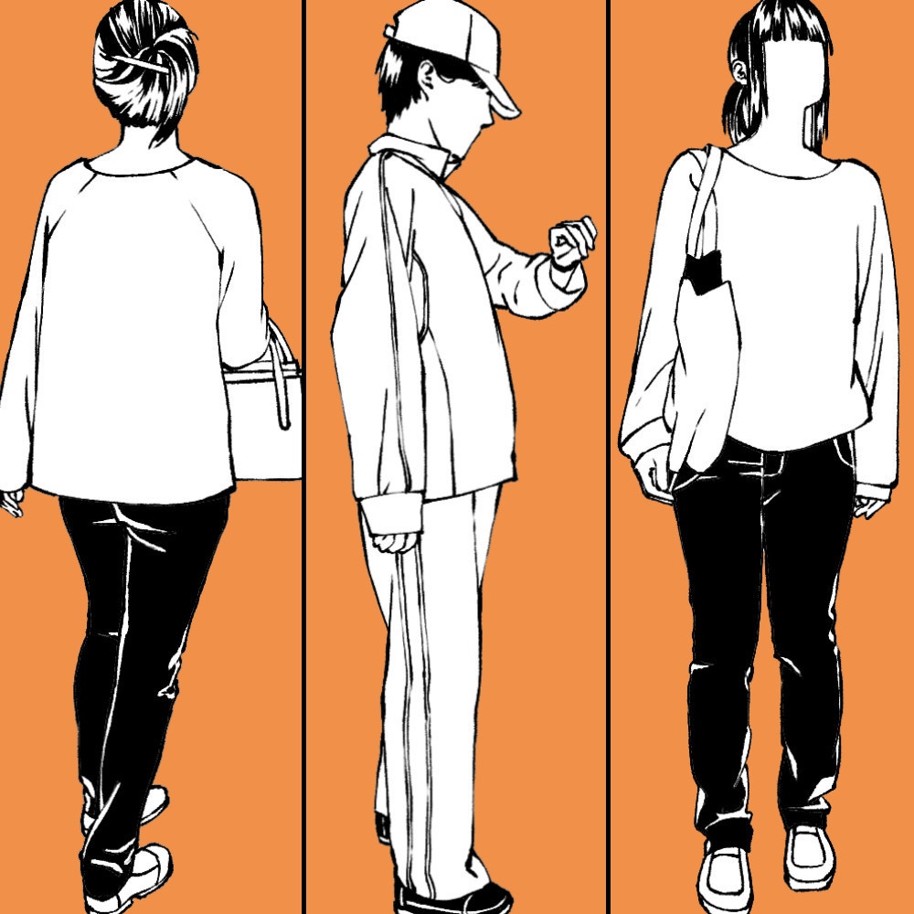 72.【無料フリー素材】街並みの風景に溶け込むモブ【イラスト・漫画用素材】