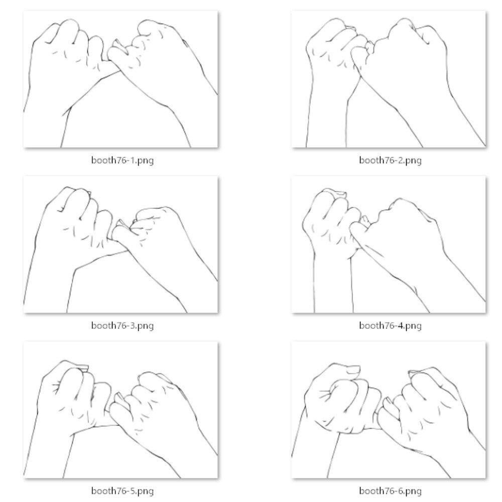 76.様々なアングルからの約束するときの手【イラスト・漫画用素材】無料サンプルございます