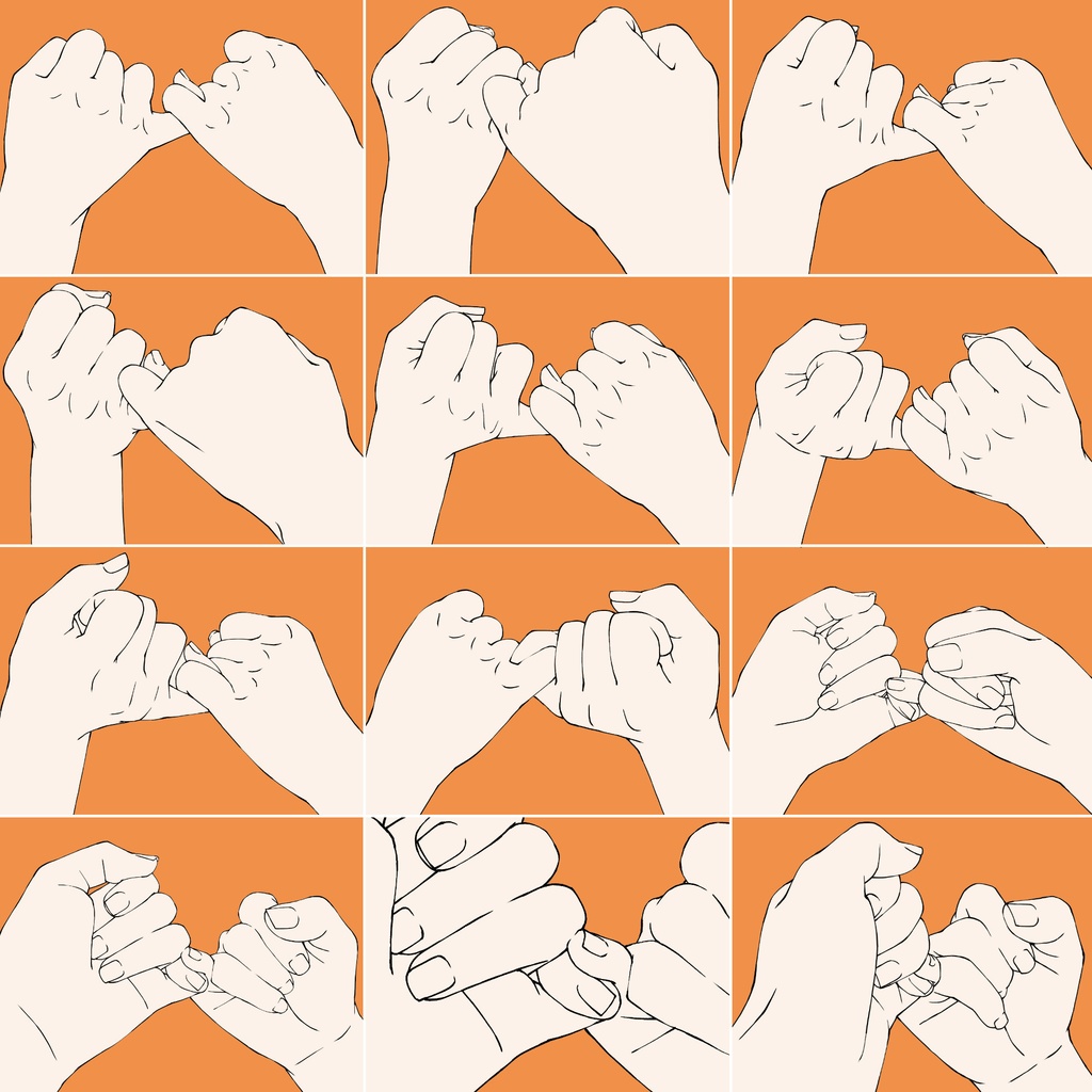 76.様々なアングルからの約束するときの手【イラスト・漫画用素材】無料サンプルございます