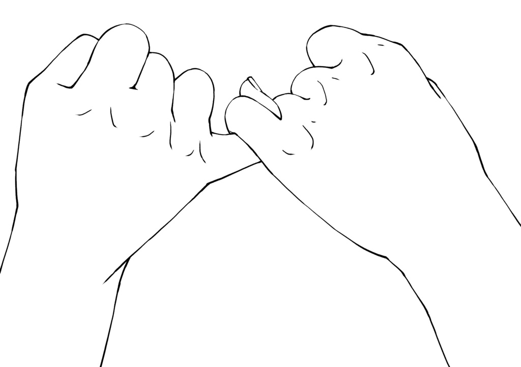 ❤️指切り・約束の手ポーズ集:友情や誓いのシーンに:約束する手 素材集【漫画・イラスト用】背景透過PNG&ClipStudio用データ【無料サンプル有】:76
