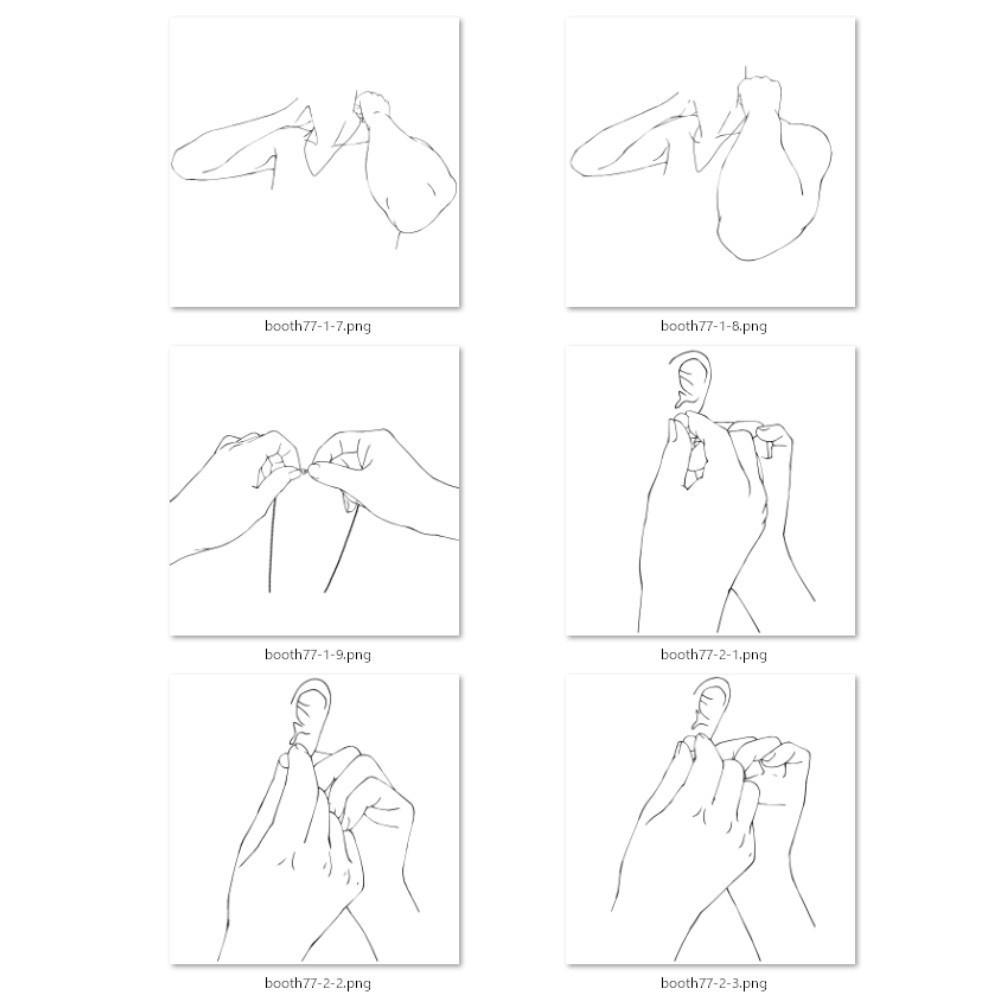 77.様々なアングルからのネックレス・ピアスをする手【イラスト・漫画用素材】無料サンプルございます