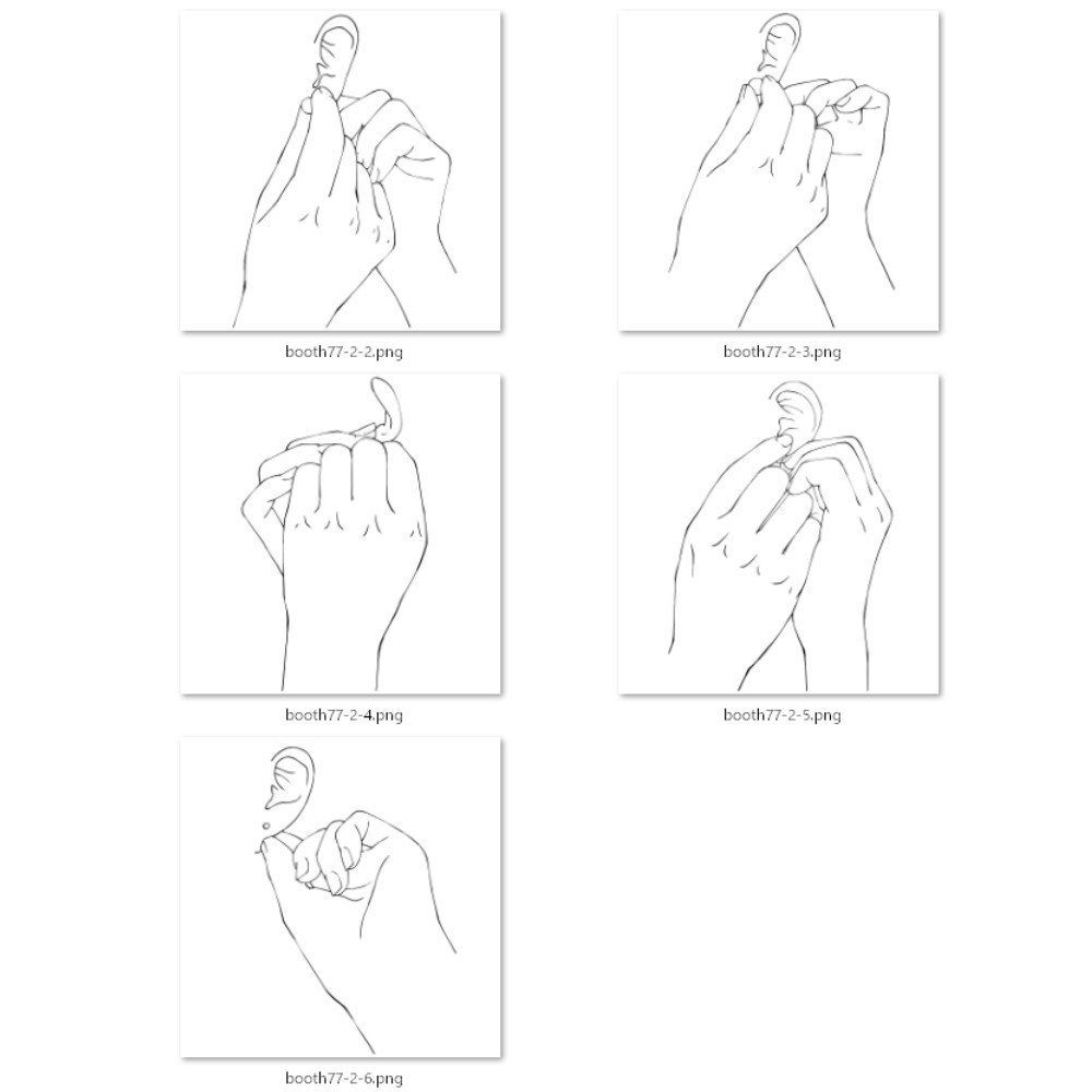 77.様々なアングルからのネックレス・ピアスをする手【イラスト・漫画用素材】無料サンプルございます