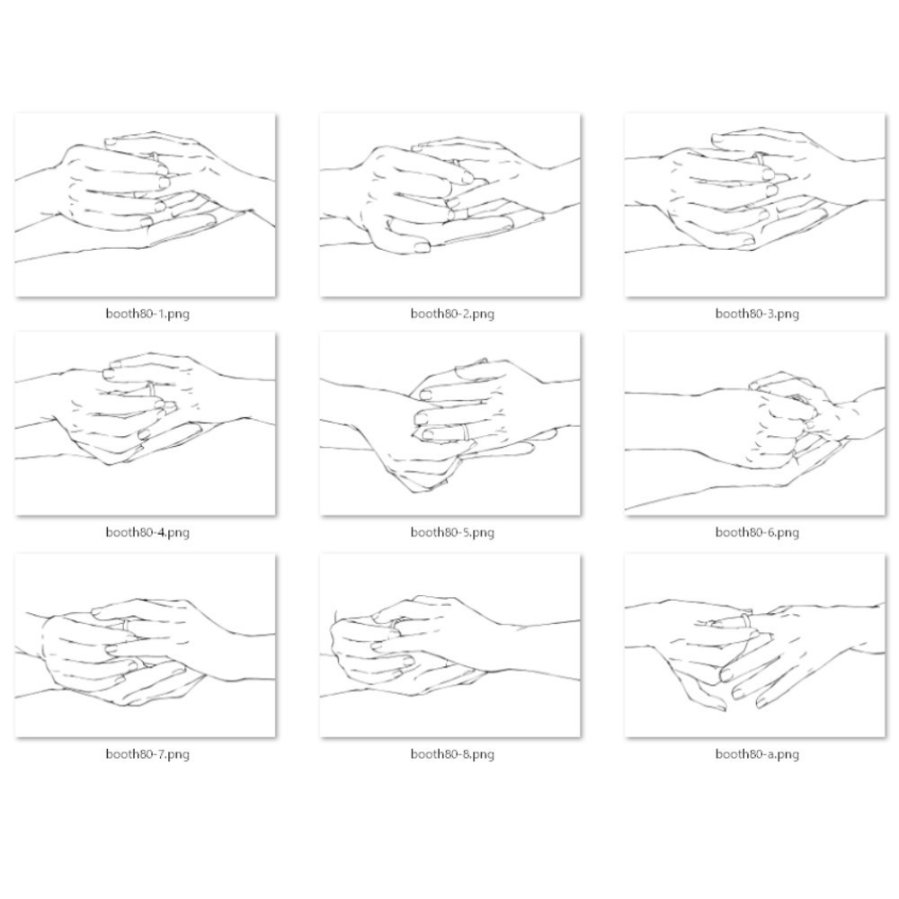 80.様々なアングルからの指輪をはめてもらう手・指輪をはめる手【イラスト・漫画用素材】無料サンプルございます