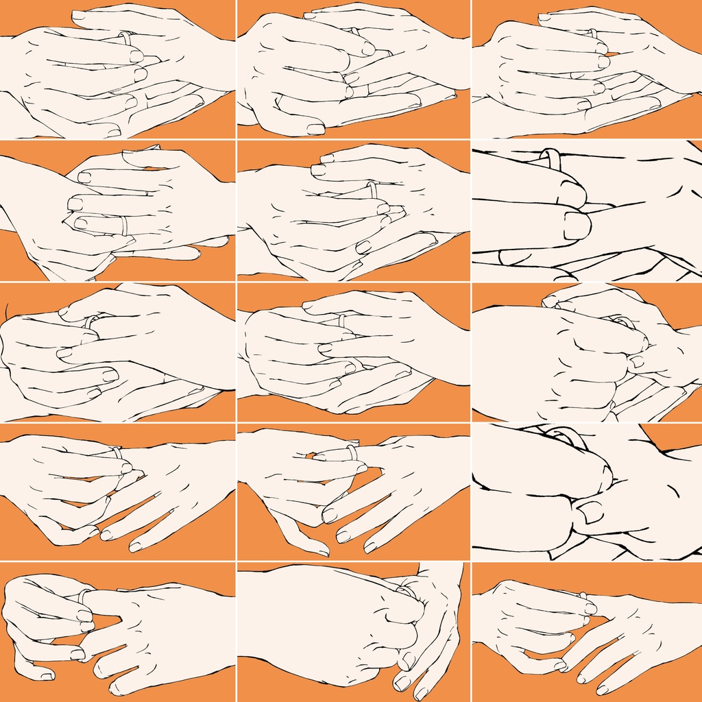 80.様々なアングルからの指輪をはめてもらう手・指輪をはめる手【イラスト・漫画用素材】無料サンプルございます