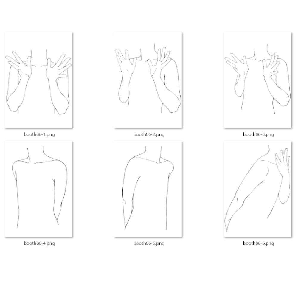 86.様々な上半身のポーズ【イラスト・漫画用素材】無料サンプルございます