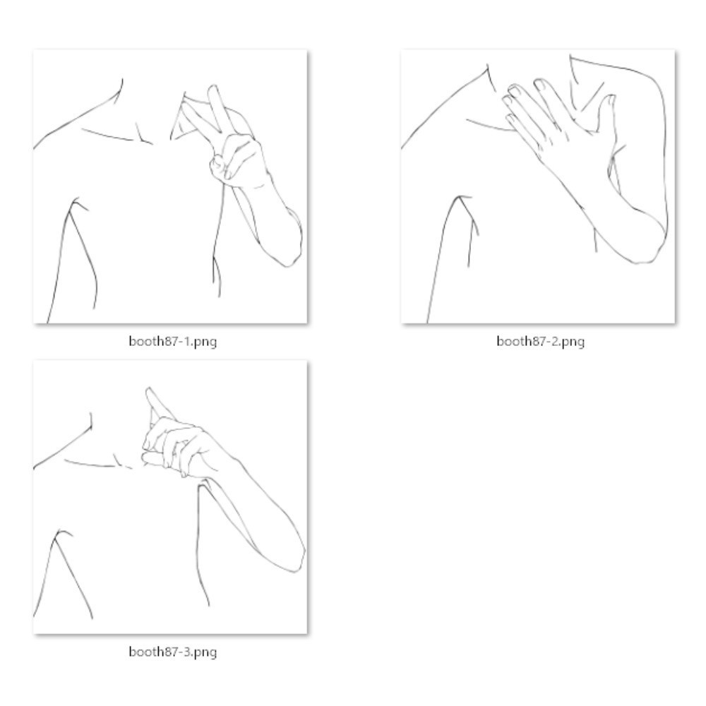 87.【無料フリー素材】上半身の自撮りポーズ【イラスト・漫画用素材】