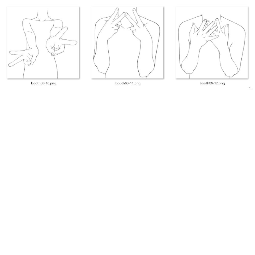 88.様々な上半身のポーズ【イラスト・漫画用素材】無料サンプルございます