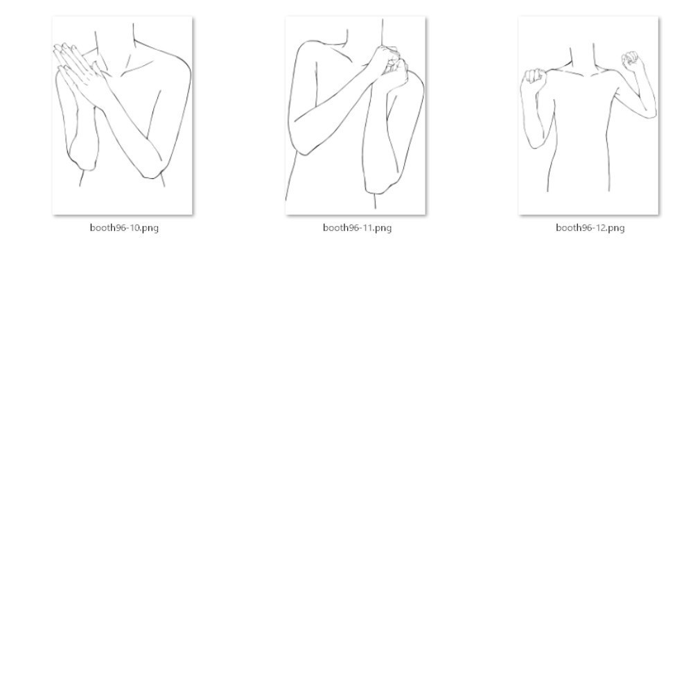 96.様々な上半身のポーズ【イラスト・漫画用素材】無料サンプルございます