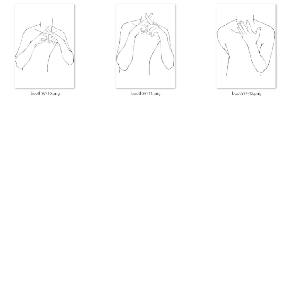 97.様々な上半身のポーズ【イラスト・漫画用素材】無料サンプルございます