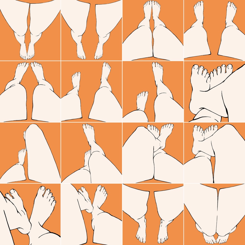 99.自分視点からの様々な足【イラスト・漫画用素材】無料サンプルございます