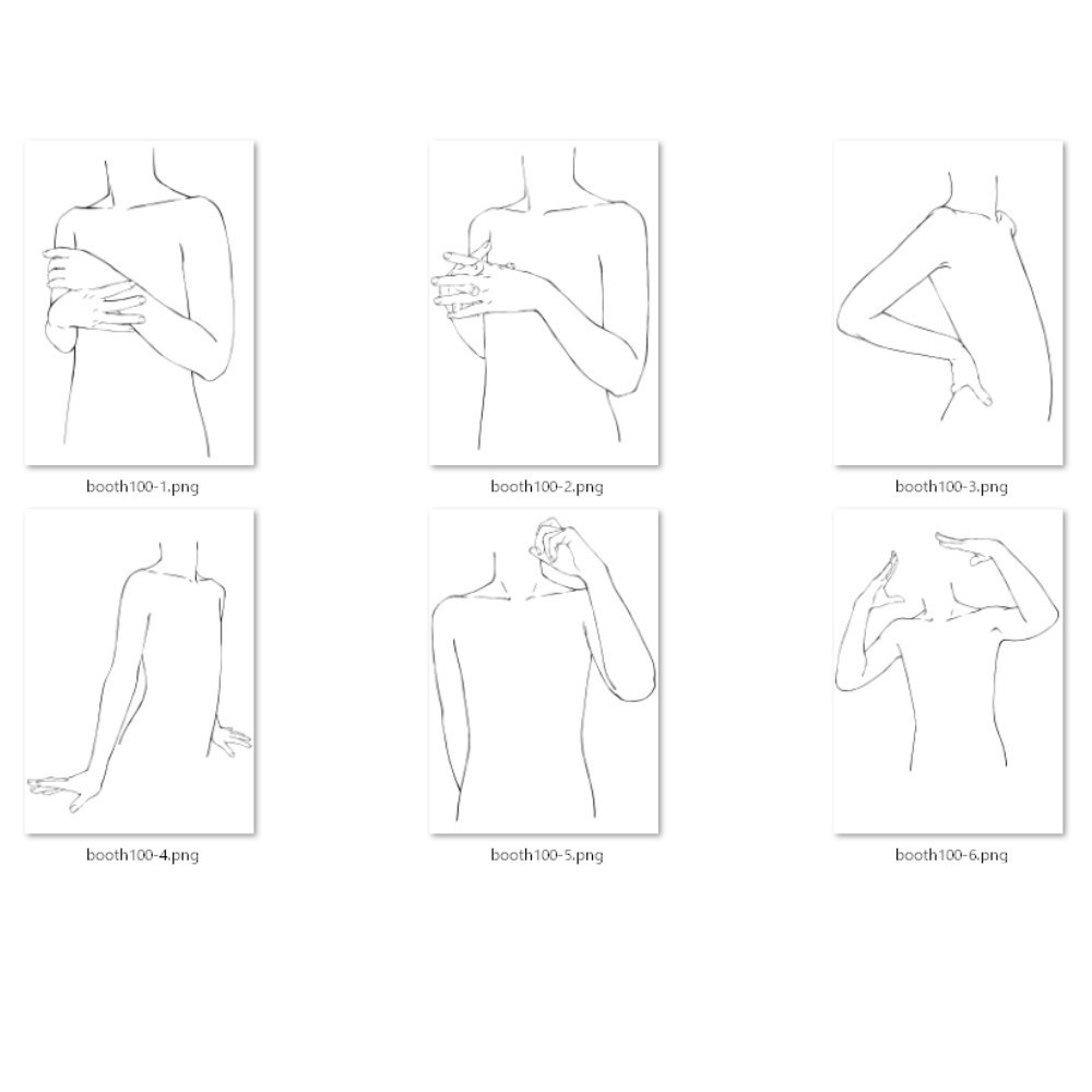 100.様々な上半身のポーズ【イラスト・漫画用素材】無料サンプルございます