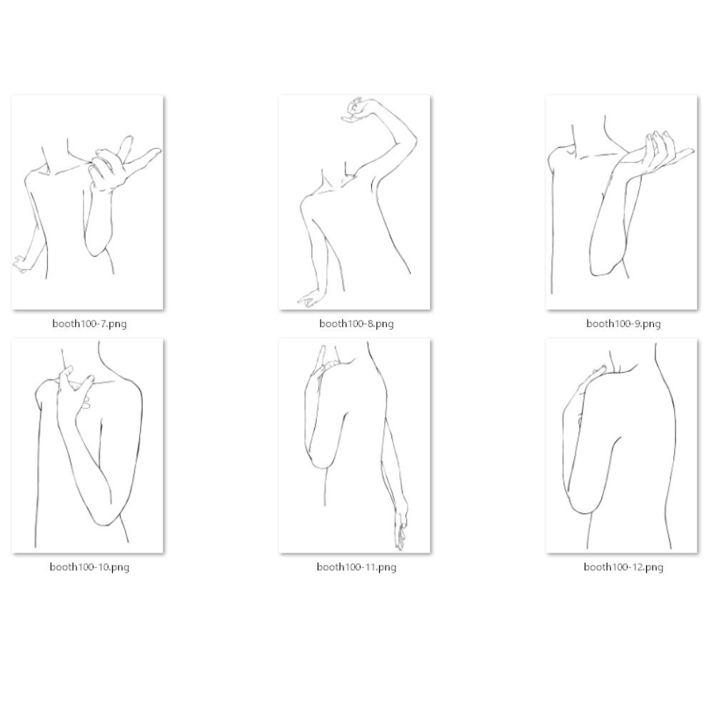 100.様々な上半身のポーズ【イラスト・漫画用素材】無料サンプルございます