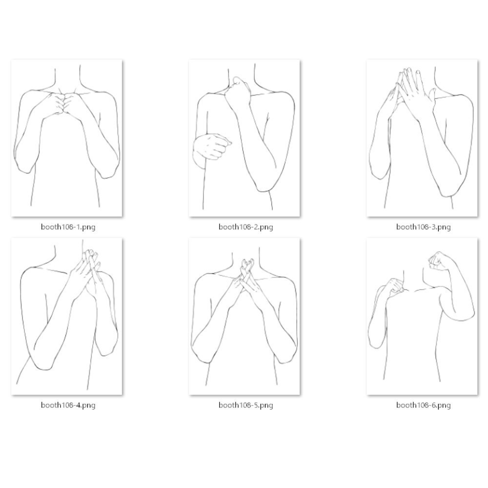 108.様々な上半身のポーズ【イラスト・漫画用素材】無料サンプルございます