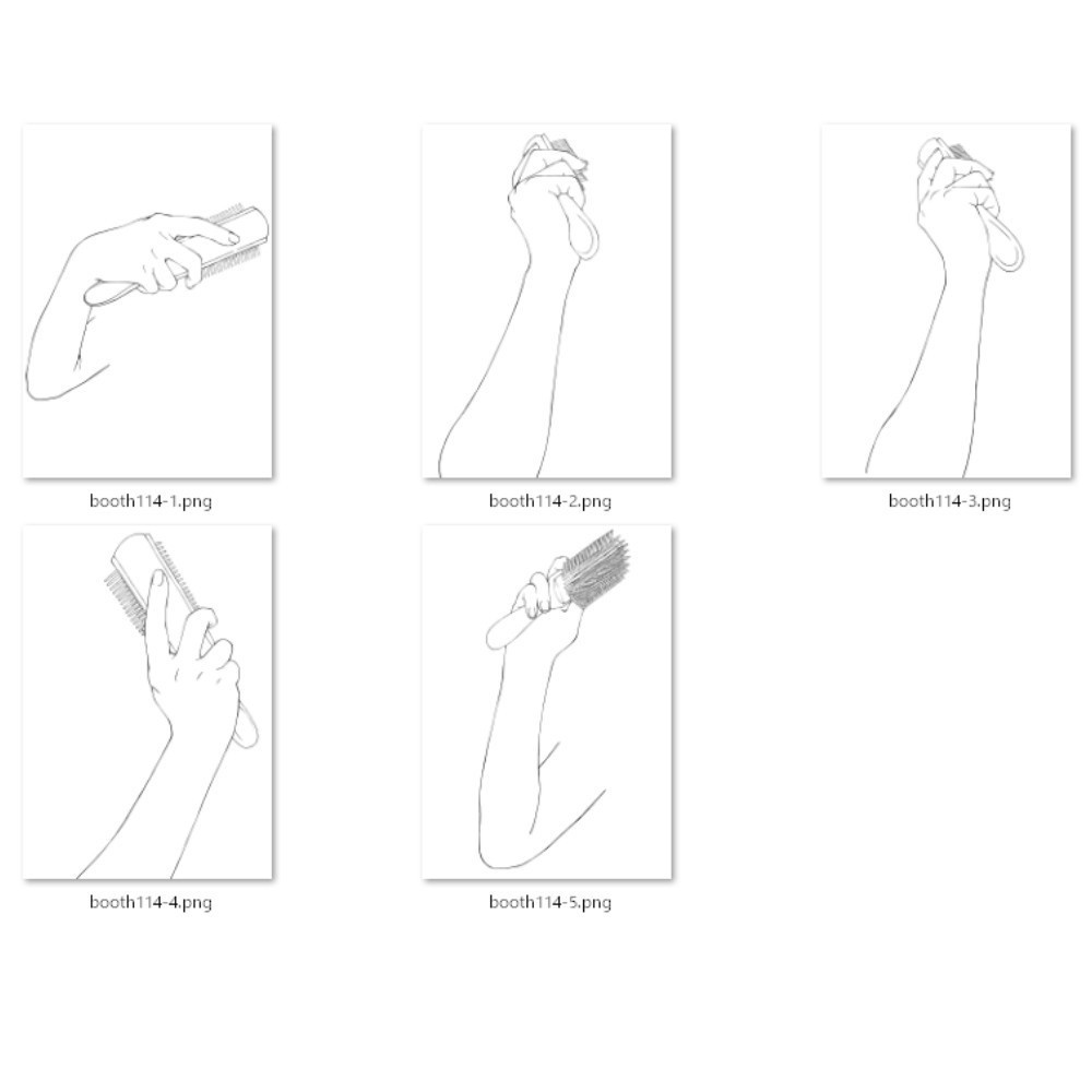 114.【無料・フリー素材】ヘアブラシを持つ手【イラスト・漫画用素材】