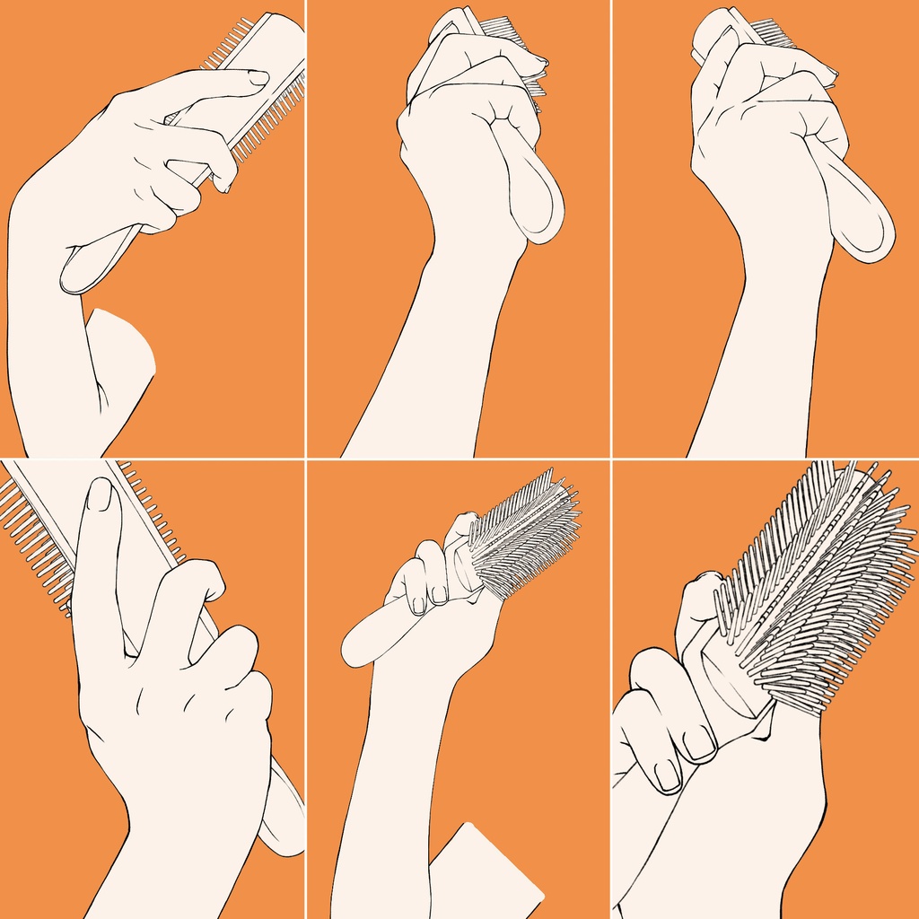 114.【無料・フリー素材】ヘアブラシを持つ手【イラスト・漫画用素材】