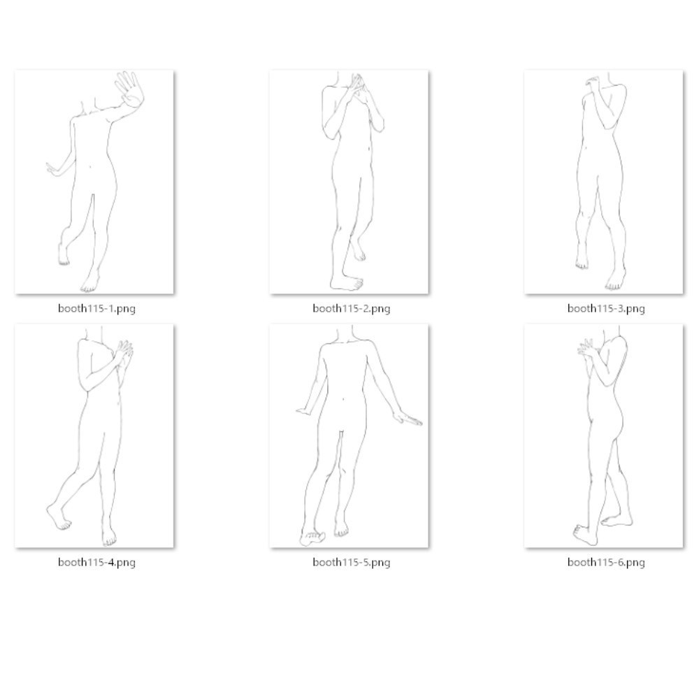 115.全身のポーズ【イラスト・漫画用素材】無料サンプルございます