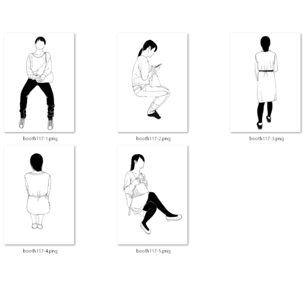 117.【無料・フリー素材】遠景の背景に溶け込むモブ【イラスト・漫画用素材】