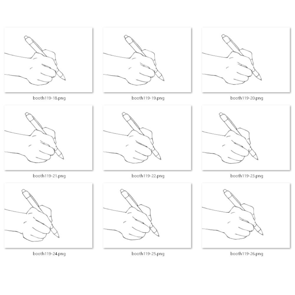 119.文字を書くモーション【漫画・イラスト・アニメーション素材】無料サンプルございます