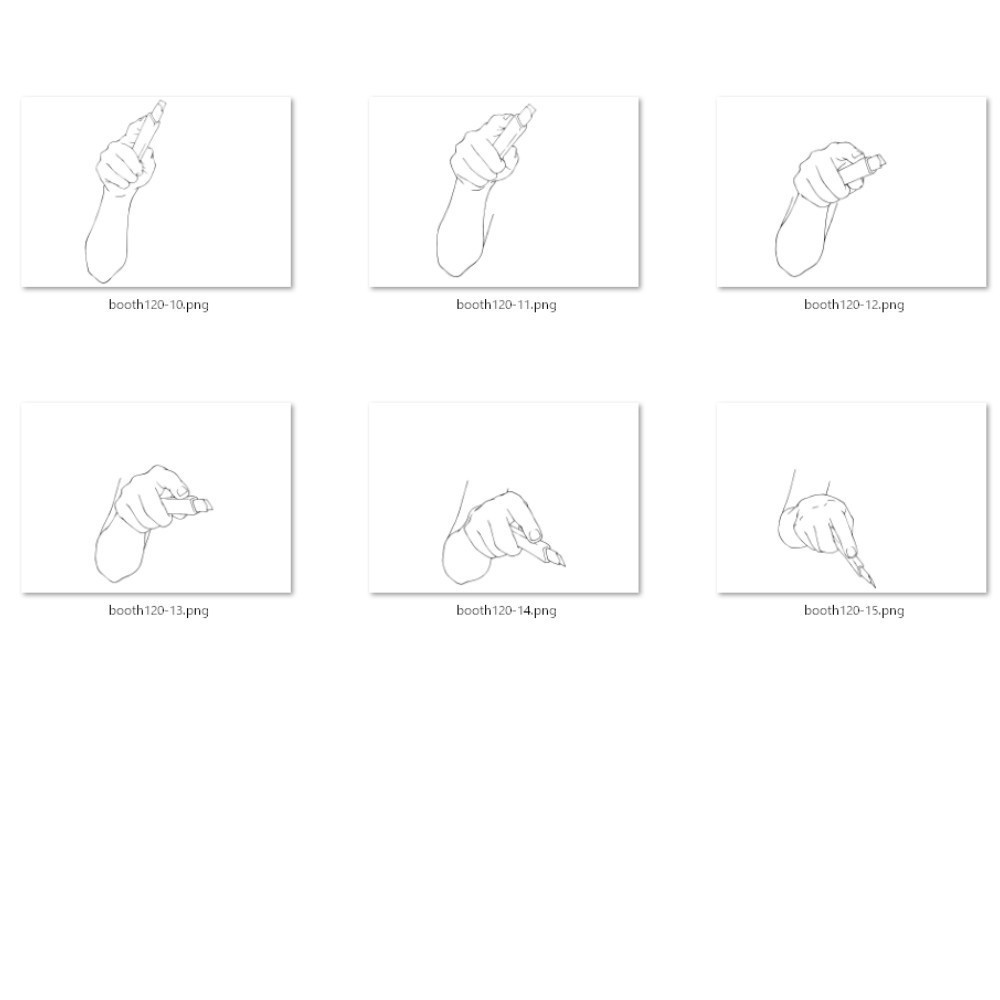 120.様々なアングルからのカッターを持つ手【イラスト・漫画用素材】無料サンプルございます