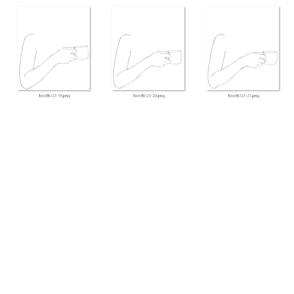 123.斜めのアングルからのマグカップで飲み物を飲むモーション【イラスト・漫画・アニメーション素材】無料サンプルございます