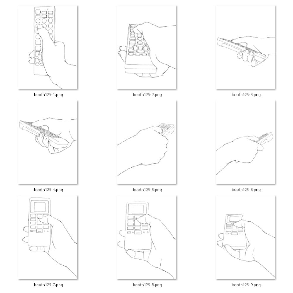 125.リモコンを持つ手【イラスト・漫画用素材】無料サンプルございます