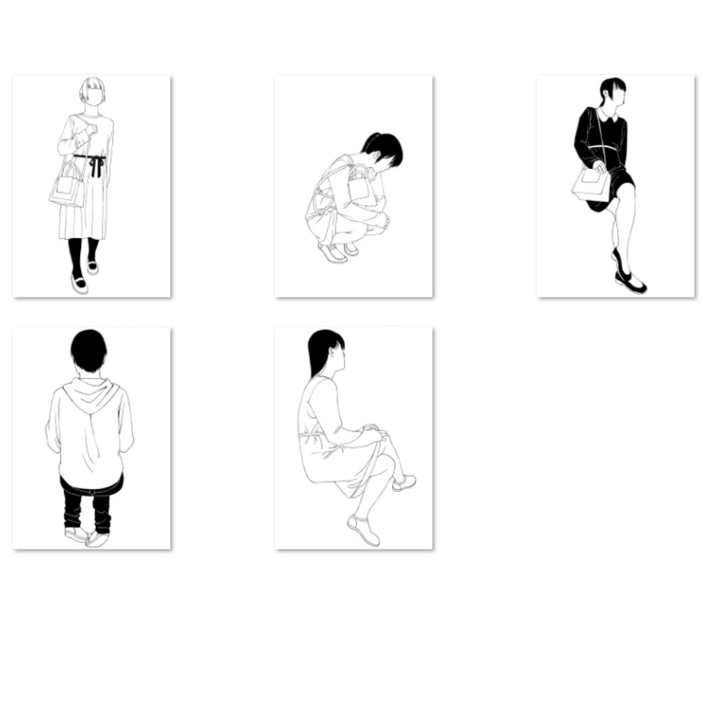 🎁👤【無料・フリー素材】背景の密度UP!遠景モブキャラクター素材集(透過PNG/ClipStudio対応)【イラスト・漫画用素材】:126