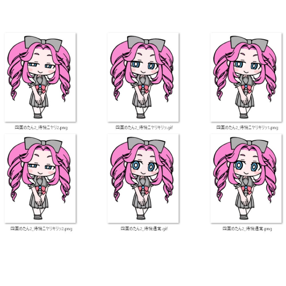 【無料・フリー素材】四国めたん素材セット【2】待機・瞬き(背景透過png&動くアニメGIF)