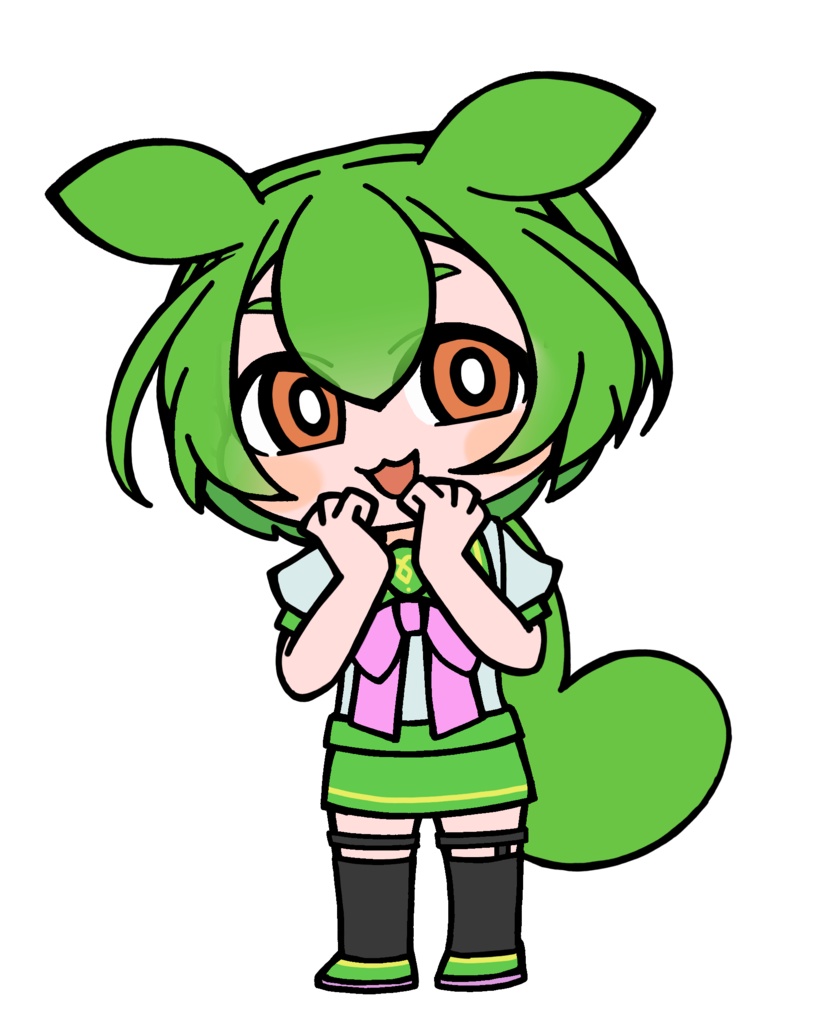 【無料・フリー素材】ずんだもん素材セット【3】うれしい・笑顔(背景透過png&動くアニメGIF)