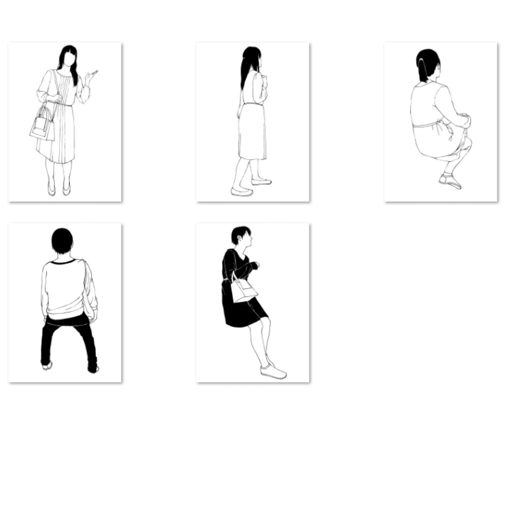 【無料・フリー素材】背景の密度UP!遠景モブキャラクター素材集(透過PNG/ClipStudio対応)【イラスト・漫画用素材】:127