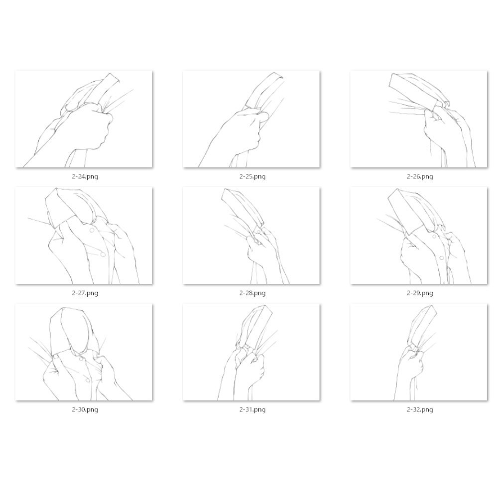 胸倉を掴む手・服のシワ素材集(全63種)片手・両手・Yシャツ対応【漫画・イラスト用】背景透過PNG&ClipStudio用データ【無料サンプル有】:129