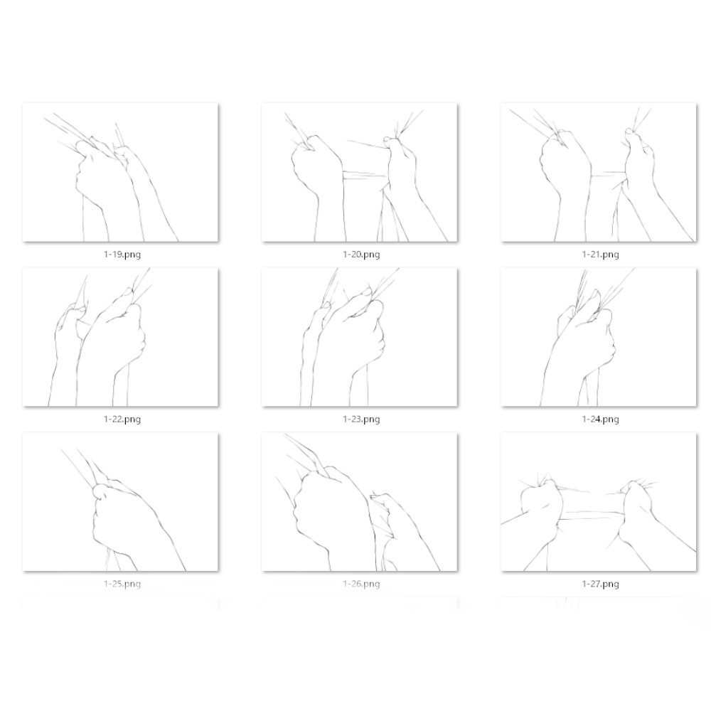 胸倉を掴む手・服のシワ素材集(全63種)片手・両手・Yシャツ対応【漫画・イラスト用】背景透過PNG&ClipStudio用データ【無料サンプル有】:129