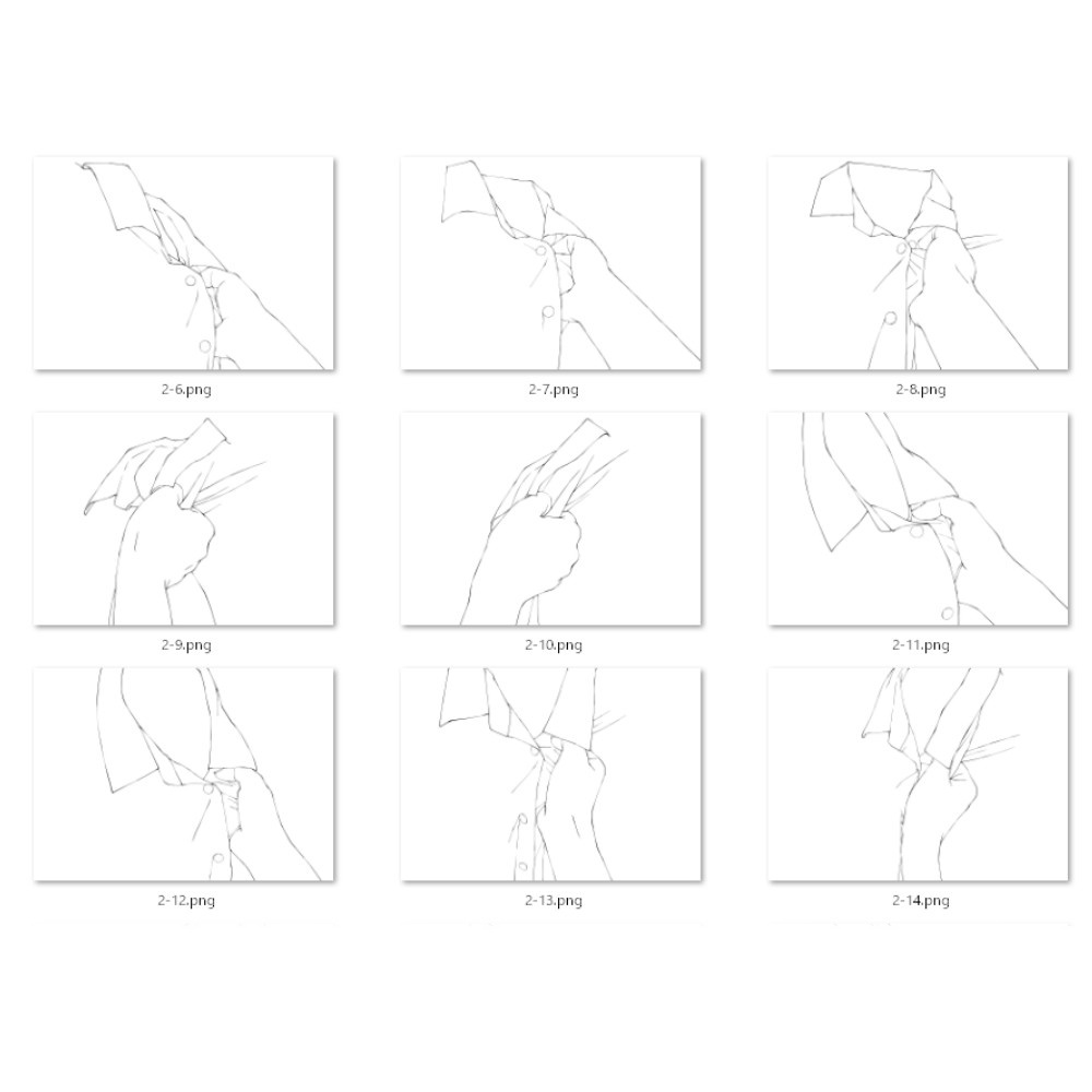 胸倉を掴む手・服のシワ素材集(全63種)片手・両手・Yシャツ対応【漫画・イラスト用】背景透過PNG&ClipStudio用データ【無料サンプル有】:129