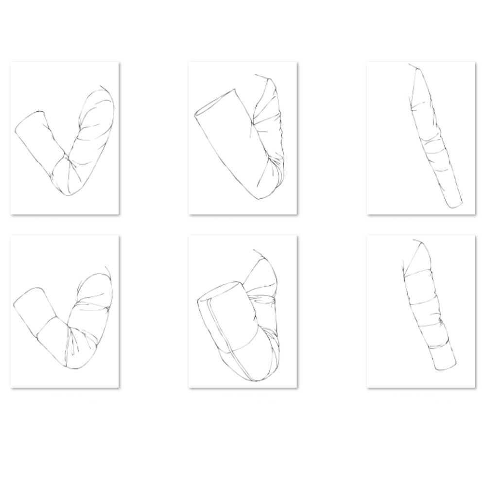 【無料】生地別・服のシワ描き分け資料集:5種の質感×3ポーズ(全15種)|厚み・硬さによる構造の違いを完全網羅【漫画・イラスト用】背景透過PNG&ClipStudio用データ:131